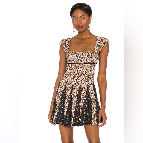 NWT Free People Ponderosa Mini Dress Midnight Combo Gray - Picture 7 of 7